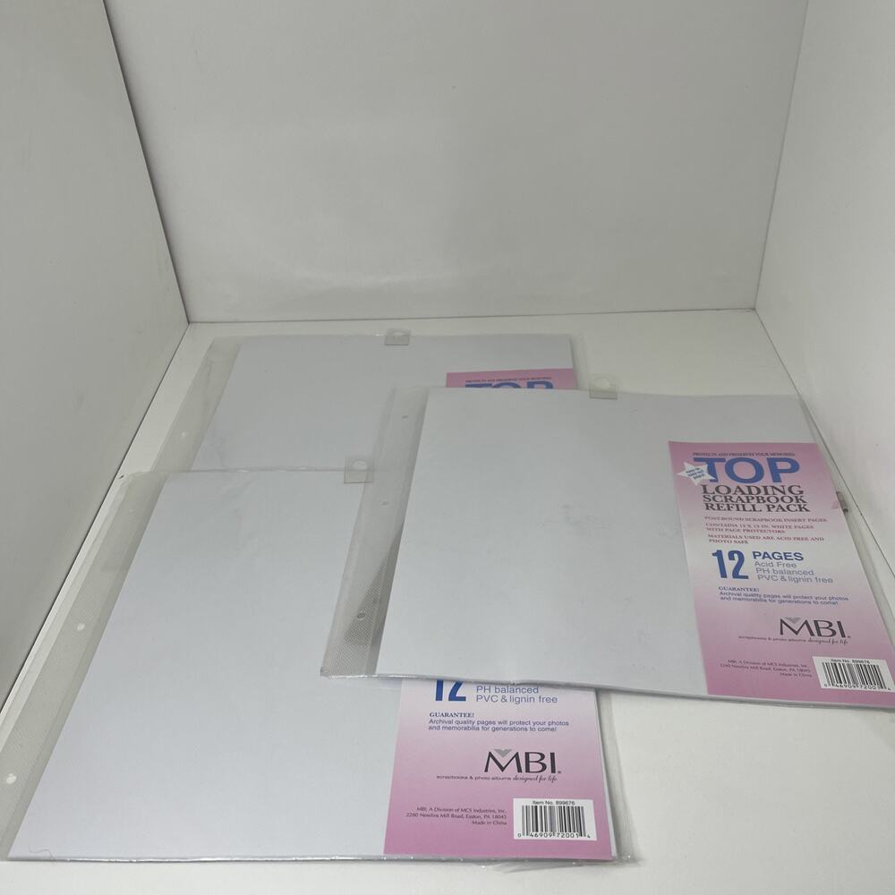 MBI Page Protectors 12"X12" - (Lot Of 3 ) 12 Pages New